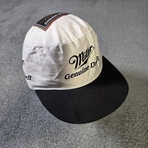 Miller Mens OSFA Painter Hat White Black Genuine Draft Vintage 90s Snapback‎ Cap